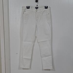 NYDJ Womens White Alina Convertible Ankle Jeans Size 8